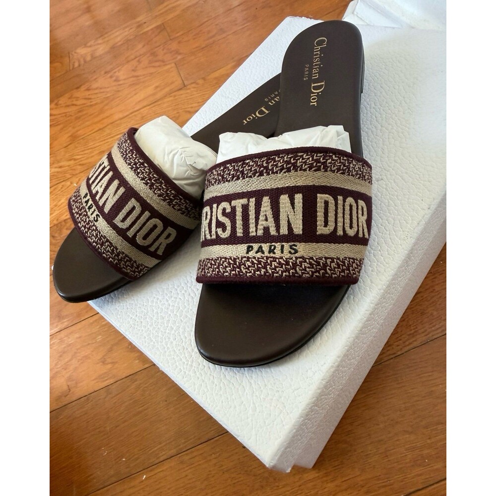 Christian Dior Dway Slide Sandals Deep Amaran - Size 37.5